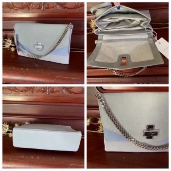 🎀NWT🎀Ted Baker Chic Twist Lock Convertible Purse : Lite Grey - Picture 3 of 11